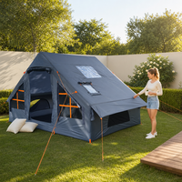 Tente de camping gonflable d'extérieur, grande tente familiale pliable, imperméable, facile à installer, 2000 mm, pour glamping