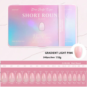 <span class=keywords><strong>Uñas</strong></span> Postizas Acrílicas PMMA Duraderas, Diseño Simple en Degradado Blanco Nude, Fácil Aplicación, Puntas Cuadradas <span class=keywords><strong>Cortas</strong></span>, <span class=keywords><strong>Uñas</strong></span> a Presión - Product Image 6