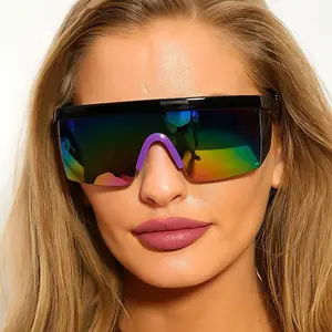 نظارات شمسية مربعة من قطعة واحدة بشعار للدراجات للنساء نظارات شمسية للرجال رياضية مستقطبة لصيد الأسماك وركوب الدراجات نظارات شمسية مخصصة