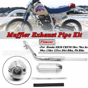 Système d'échappement complet pour moto, tuyau d'échappement + silencieux en acier inoxydable pour Honda XR50 CRF50 50cc 70cc 90cc 110cc 125cc - Product Image 1
