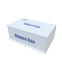 Boîte magnétique pour aligneurs dentaires, boîte rigide en carton en forme de livre avec impression de logo, emballage transparent pour dents