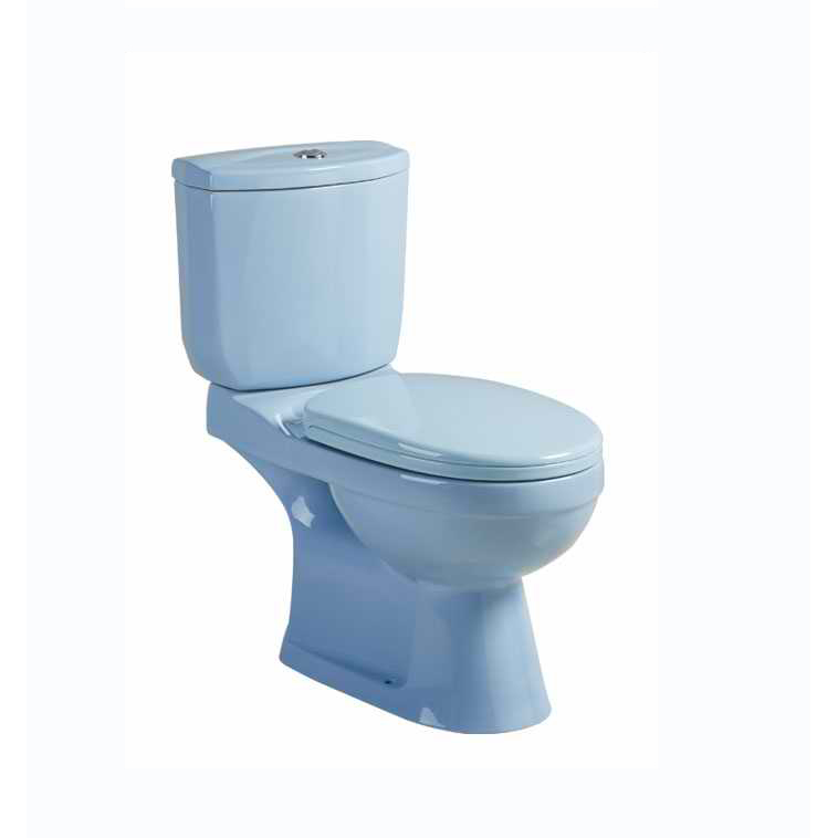 high quality bathroom sanitary ware washdown two piece wc color toilet sky blue water closet toilet and bathroom set