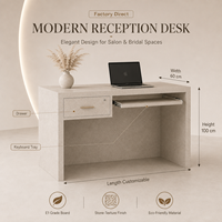 Comptoir de réception moderne blanc pour salon de beauté, comptoir d'accueil personnalisé avec logo, table de réception pour spa et hôtel, achat de mobilier tout-en-un