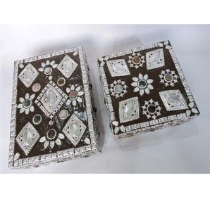 Boîte à bijoux marron argent, artisanat indien, nouvelle collection - Product Image 3