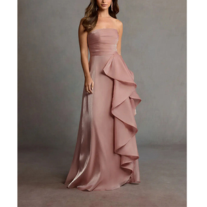 Robe De Demoiselle D'Honneur Junior Asymétrique Sans Manches à Licou – FR