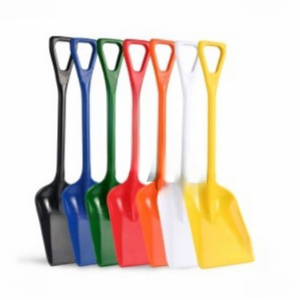 Pelle à neige industrielle en plastique avec poignée en D pour extérieur, pousse-neige manuel efficace, disponible en blanc, rouge, bleu, vert - Product Image 1