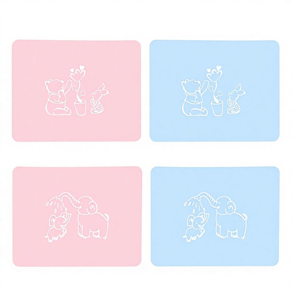 Coloré 40*30 avec sets de table à motifs - éléphant bleu nordique