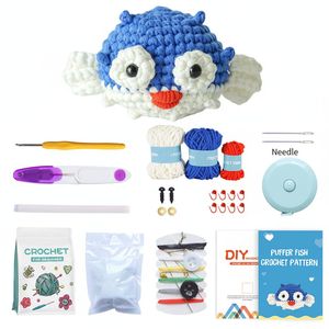 Nouveau Kit de Crochet Transfrontalier Fait Main en Fil de Coton, Style Poisson-Bouffant Adorable, pour <span class=keywords><strong>l</strong></span>'Apprentissage DIY en <span class=keywords><strong>Anglais</strong></span>, pour Débutants - Product Image 1