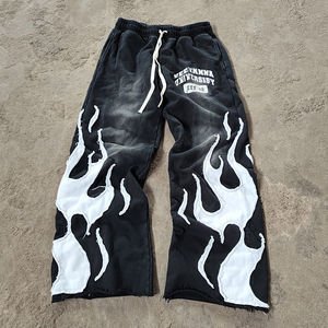 Yysy bán buôn tùy chỉnh axit rửa cổ điển Tracksuit người đàn ông thời trang dạo phố đau khổ vá Hoodie và Sweatpants Set cho nam giới - Product Image 2