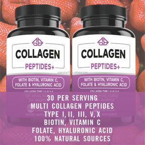 OEM 100% Colágeno Natural en Péptidos, Ácido Hialurónico, Vitamina C, Biotina y Folato para Mujeres, Suplemento de Belleza, 60 Unidades - Product Image 4