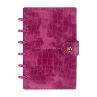 Nouveau design, carnet de notes à reliure à anneaux en cuir PU A6, pages intérieures avec des fleurs, carnet de notes pour l'université