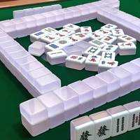 Lot de 144 tuiles de Mahjong chinoises en acrylique gelée de qualité supérieure – Tuiles de Mahjong gravées et colorées, ensemble de Mahjong en gelée glacée