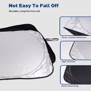 Wholesale Front Sunshades Uv Protection Silver Polyester Double Circle Windshield Business Promo Gift Custom Logo Car Sunshade - Product Image 5