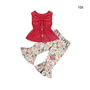 Conjuntos de Ropa de Verano sin Mangas a la Moda para Niñas, Conjunto de 2 Piezas para Niñas de 1 Año, Conjuntos de Ropa Infantil de Boutique al por Mayor - Product Image 4