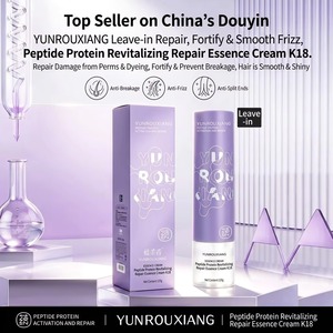 Crème réparatrice aux peptides et protéines YUNROUXIANG <span class=keywords><strong>K18</strong></span>, traitement capillaire sans rinçage, céramide liposomique <span class=keywords><strong>pour</strong></span> <span class=keywords><strong>cheveux</strong></span> abîmés - Product Image 3