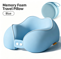Oreiller de voyage ergonomique en mousse à mémoire de forme en U, personnalisable avec logo, lavable, réglable et portable pour avion et voiture