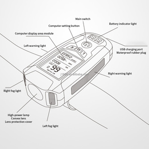 Lampu depan sepeda gunung ABS + GPPS, lampu Led tahan air dengan Sensor rem, aksesori bersepeda peringatan cerdas - Product Image 5
