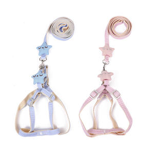 Nouveau design harnais pour animaux de compagnie en plein air mignon dessin animé poupée sangle réglable chien poitrine gilet et laisse ensemble - Product Image 1