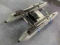 Pequeño catamarán para una persona, kit de asiento inflable flotante barato, barco pontón con motor eléctrico
