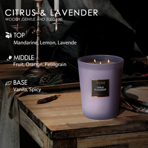 Elegant <strong>Citrus</strong> Lavender Scented <strong>Candles</strong> - Refined Home Fragrance with Soy Wax for Living Room and Bedroom Decor - Product Image 3