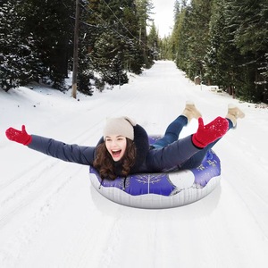 Tube à neige gonflable à motif flocon de neige avec poignées, résistant au froid, en PVC, pour la location en station de <span class=keywords><strong>ski</strong></span> et les divertissements hivernaux - Product Image 4