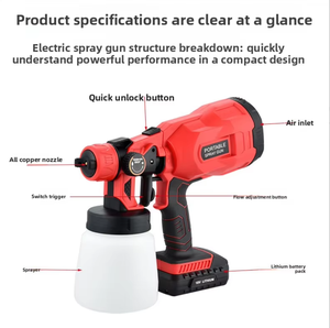 <span class=keywords><strong>Pistolet</strong></span> pulvérisateur rechargeable AKX-33 en promotion, grande capacité 500 ml, pulvérisateur de <span class=keywords><strong>peinture</strong></span> HVLP pour brumisation - Product Image 2