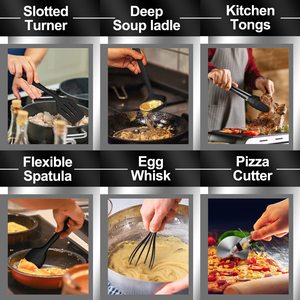 Kitchen <b>Silicone</b> Cooking <b>Tools</b> 33 Pieces Eco-friendly Wood Handle Cooking <b>Tool</b> Set Heat-Resistant Non-Stick Kitchen Utensils Set - Product Image 3
