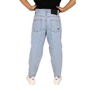 กางเกงยีนส์เอวสูงตรงแบบวินเทจ, กางเกงยีนส์ปักหมุดตอกหมุดสีอ่อนสีเข้ม UMP24042JE ฤดูใบไม้ร่วง/ฤดูหนาว - Product Image 3