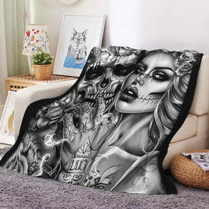 Nieuw Ontwerp Mexicaanse Chicano Horror Stijl Geur Nu Huilen Later Pluche Deken Aanpasbare <span class=keywords><strong>Fleece</strong></span> Flanellen Dekens - Product Image 5