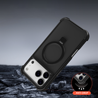 Coque de téléphone antichoc magnétique avec béquille pour iPhone 17 16 15 14 13 12 Pro Max, coque arrière rigide en PC avec protection de l'appareil photo