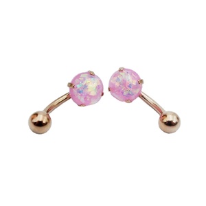 Anelli di pancia in <span class=keywords><strong>acciaio</strong></span> <span class=keywords><strong>chirurgico</strong></span> Opale Balls Body <span class=keywords><strong>Piercing</strong></span> <span class=keywords><strong>Anello</strong></span> della Pancia Dei Monili - Product Image 2