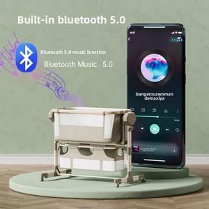 <span class=keywords><strong>Berceau</strong></span> électrique intelligent en métal <span class=keywords><strong>pour</strong></span> bébé avec télécommande, musique Bluetooth, hauteur réglable, balancement doux, de la naissance à 24 mois - Product Image 4