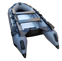 Bateau gonflable de fond dur en aluminium rouge de PVC de la capacité 8 470 cm avec la roue de remorque