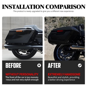 Sacoches Latérales Rigides et Coffre de Rangement pour <span class=keywords><strong>Moto</strong></span> Harley Touring Road King FLHR Street Electra Glide FLHT FLHX FLHTK 14-23 - Product Image 6