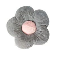 Coussin en peluche gris motif fleur, mignon et doux, garni de coton PP, pour dossier de canapé, décoration, cadeau, logo personnalisé, vente en gros, articles pour la maison