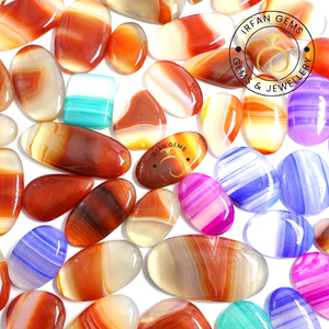 Agate rayée multicolore de qualité supérieure 100% naturelle, prix de gros, lot de pierres pour la fabrication de bijoux en agate rayée - Product Image 4