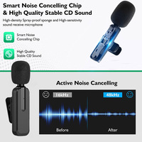 Type C Lightning 3.5mm Micro d'enregistrement professionnel sans fil iPhone iPad Android Microphone à revers pour la diffusion en direct Plug Play
