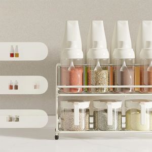 Double Tier Stainless Steel Multifunction <b>Kitchen</b> Spice <b>Storage</b> Rack with Standing Design - Product Image 2