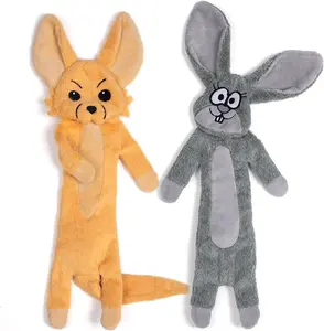 Bán buôn nhà sản xuất con chó đồ chơi không có nhồi thỏ Fox kêu cót két sang trọng con chó đồ chơi Pet Dog đồ chơi