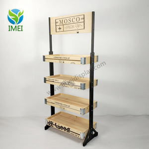 Cửa Hàng Bán Lẻ Tùy Chỉnh Đồ Uống Đóng Chai Bằng Gỗ Giá Trưng Bày Rượu Gỗ - Product Image 3