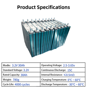 Nueva Batería Recargable LFP Lifepo4 de 3.2v 30Ah con Alta Descarga 15C para <span class=keywords><strong>HEV</strong></span>/AGV/Audio de Automóvil - Product Image 2