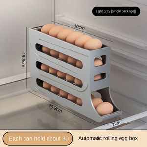 <b>Automatic</b> Scrolling Egg Rack Holder Storage Box Egg Basket Food Containers Egg Case Holder Refrigerator Storage Organizer - Product Image 6