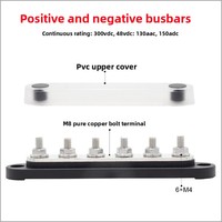 Barre de distribution M6 pour bateau/yacht avec couvercle transparent, borne de puissance en cuivre, bloc de jonction pour batterie de stockage d'énergie à courant élevé