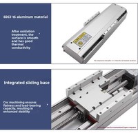Table de glissement à vis en aluminium AMT, rail de guidage linéaire, haute précision, haute vitesse, moteur 200W, vis à billes 16mm, modèle CNC