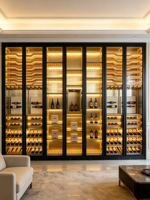 Cave à vin moderne en bois massif sur mesure, avec étagères intérieures, stockage à température constante, capacité 20-29 bouteilles, pour maison et hôtel