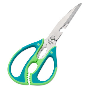 Kitchen Scissors Stainless Steel Blue Green Handle Multi Purpose Home Use - Product Image 3