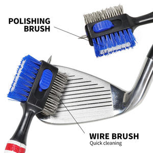 แปรงทำความสะอาดไม้กอล์ฟ Meiqi รุ่นใหม่ สีฟ้า ขนแปรงนุ่มทำจากพลาสติกไนลอนผสมเหล็ก พร้อมดีไซน์สายดึงแบบจดสิทธิบัตร - Product Image 3