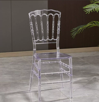 Chaise Chiavari en acrylique transparente, résistante aux rayures, empilable, pour hôtel, mariage, banquet, événement, fête, lieu de réception