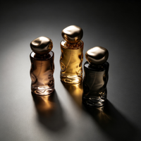Botella de Perfume de Vidrio Vacía, Negra Degradada, Irregular, de 30ml, 50ml, 100ml, Recargable, con Atomizador de Pulverización Fina, con Caja