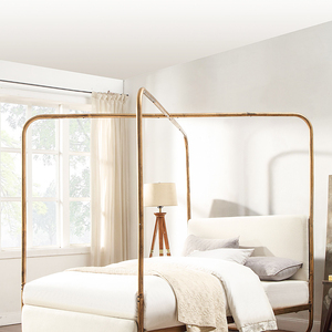 Thiết kế hiện đại dễ dàng lắp ráp 4 bài sắt giường không có hộp mùa xuân cần thiết Brass bốn Poster kim loại tán nền tảng khung giường - Product Image 5